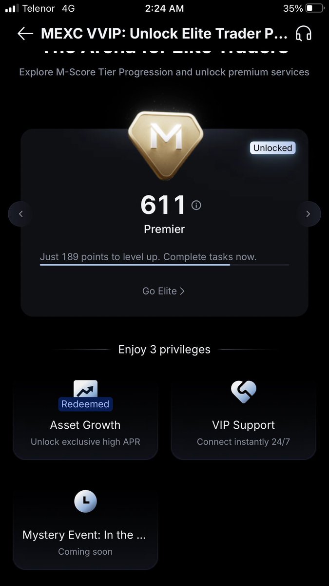 ibnul502's tweet photo. @MEXC Unlocked my M- score 
From standard ➡️ premier ➡️ Elite .. it’s only a matter of time .
UID:47898293
#MEXC #CryptoJourney https://t.co/16v6vwuxBl
