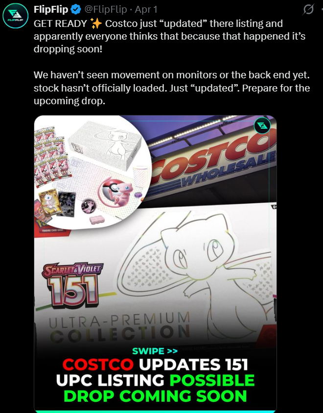 PokemonDealsTCG's tweet photo. making shit up as usual and misleading people to get their money. We'll post when Pokemon Center preorders actually happen, for free.

Don't be tricked into wasting money supporting the constant lies these clowns push out for attention.