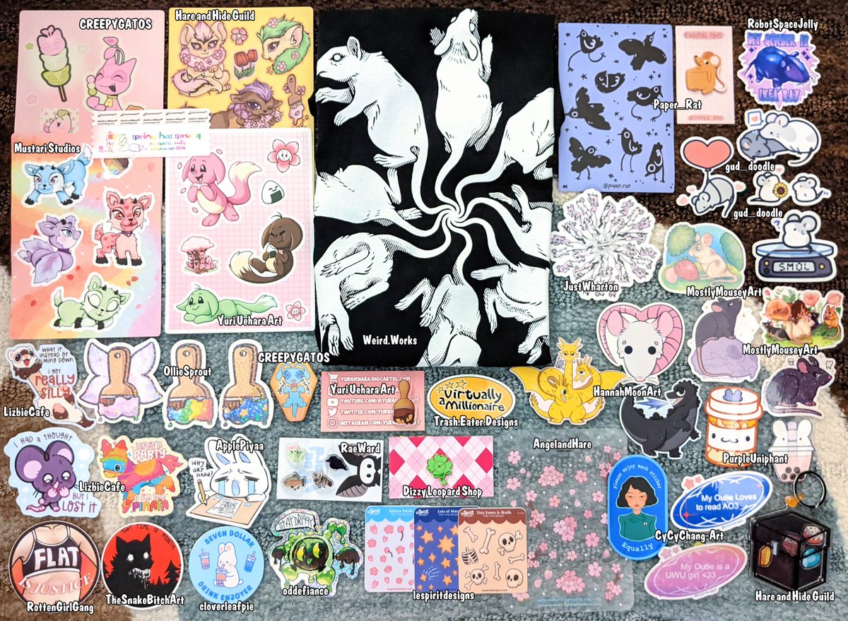 KiRAWRart's tweet photo. #MerchMonday
Sakuracon merch haul! Anime & rats per my norm, but a surprisingly big turnout of Neopets this year too, including my very first completed stamp rally! ๐
#artistalley #sakuracon2026 #merchhaul https://t.co/XLbRNZmiyq