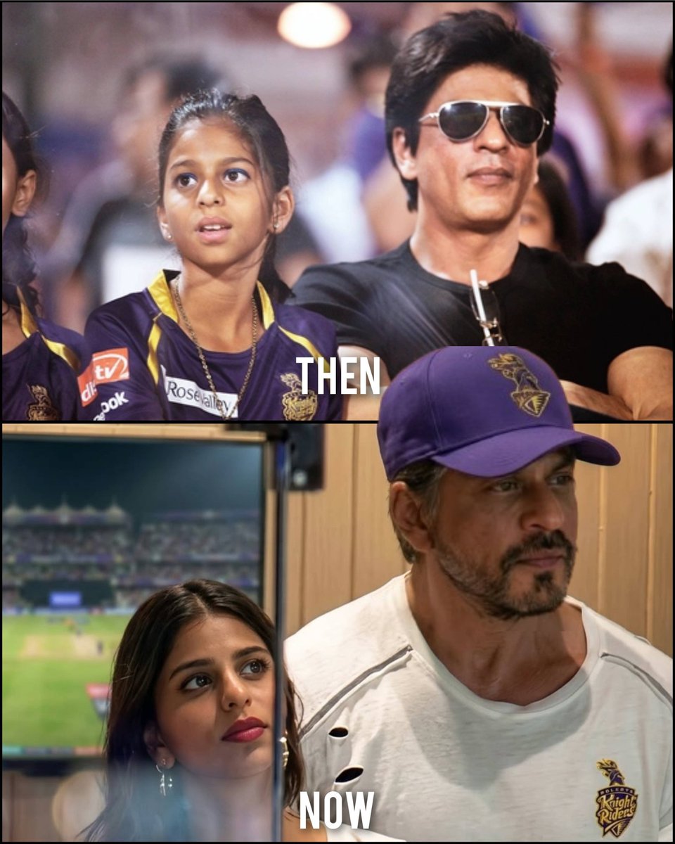 teamsrkfc's tweet photo. Then. Now. Forever ours. 💜👑 

@iamsrk

#ShahRukhKhan #SuhanaKhan #TeamShahRukhKhan #SRK #King https://t.co/KKkIYJrVi6