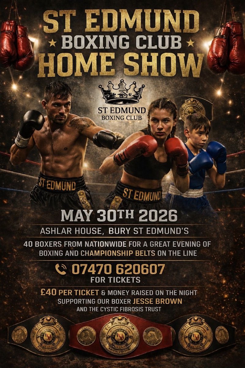 Walk4dennis's tweet photo. First Show for St Edmund Boxing Club, supporting the local community and Cystic Fibrosis Trust, please share and attend if you can 🙏🏻🥊 https://t.co/ZJdMHYOYw3