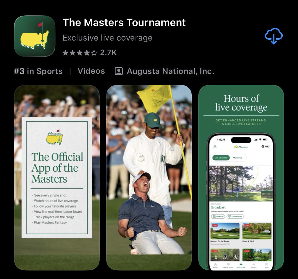 bbbrigittej13's tweet photo. Redownloading my favorite app. Happy Masters week to those who celebrate. https://t.co/zMg5i1kYnQ