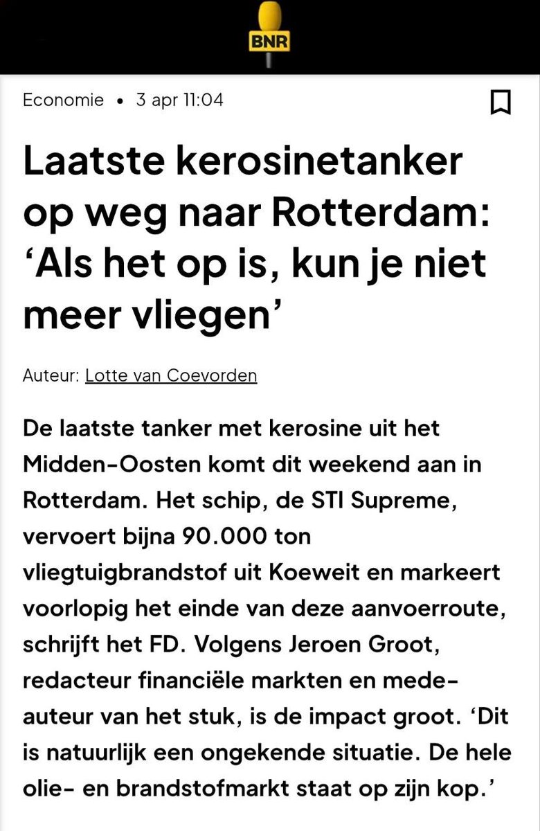 Miss_Royal73's tweet image. BNR: De laatste #kerosinetanker op weg naar #Rotterdam: 'Als het op is kun je niet meer vliegen.' 🥹

Ondertussen melden o.a.#ExxonMobil, #BP en #Guvnor allen op hun website dat zij zelf #kerosine produceren. Maar ja, dat wist Lotte natuurlijk niet...😉