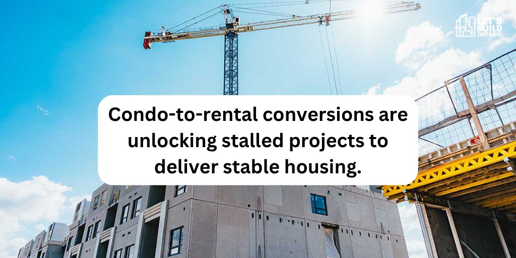 FRPOFACTS's tweet photo. Condo-to-rental conversions are proof that purpose-built rental housing is the way forward for Ontario. By prioritizing long-term livability over short-term sales, we can unlock stalled projects and deliver the stable, high-quality homes that residents actually need.

#LetsBuildOntario