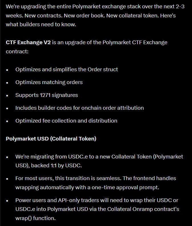 We Have Finally Got It. Polymarket Launches Token Soon

But not $POLY as you might have thought

They're gonna launch Polymarket USD, a new collateral token, which will be used instead of USDC.e

This update will bring faster execution, lower gas costs and a more resilient