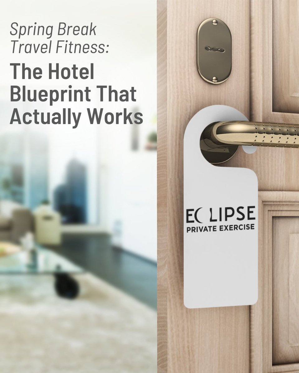 EclipseExercise's tweet photo. If spring break travel has you off schedule, our latest blog shares a simple hotel workout blueprint to help you stay consistent anywhere. To read the blog, visit https://t.co/r6i5Q8I6XI https://t.co/NqtcQsFsxk