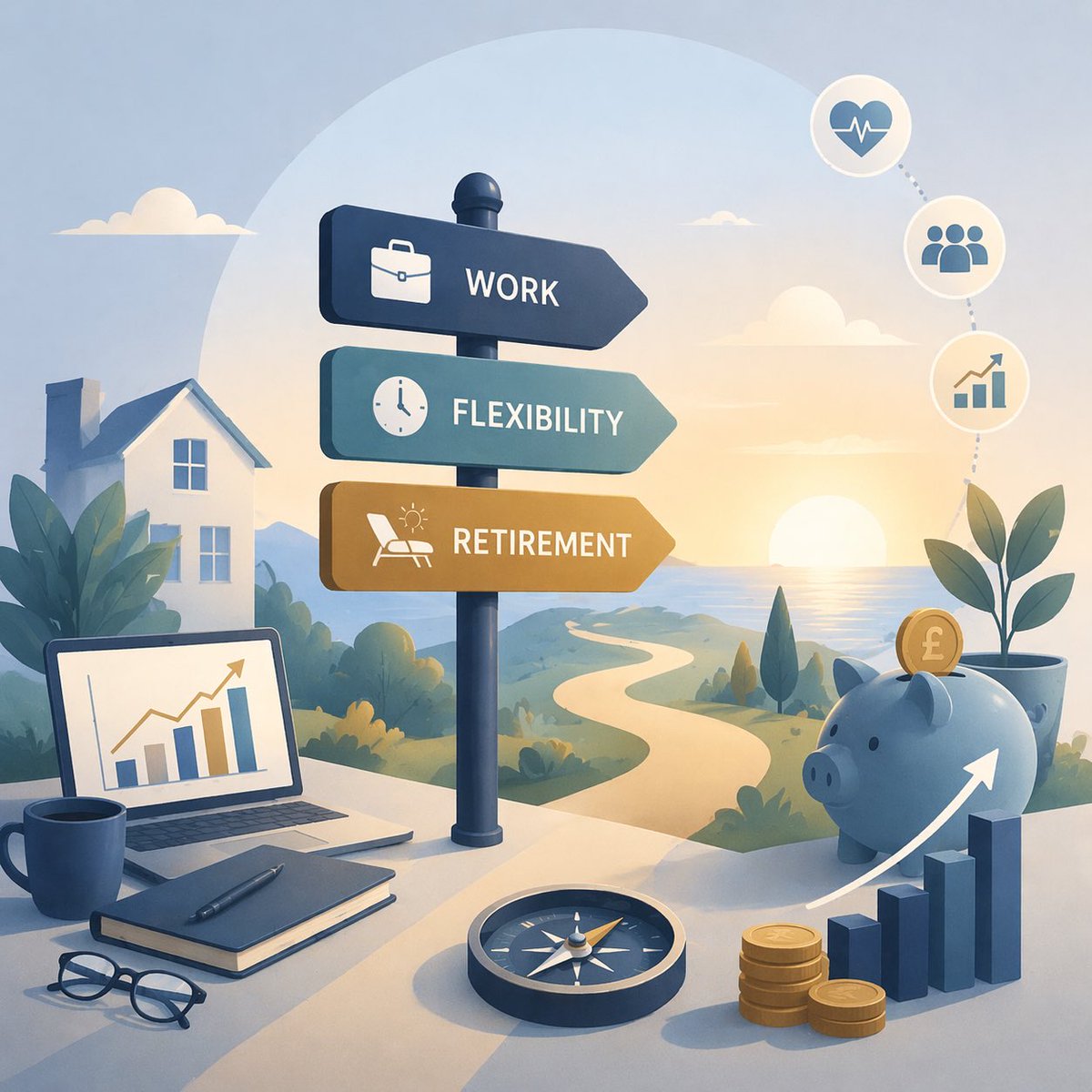CharteredIFAs's tweet photo. Gradual retirement is becoming more popular as people seek flexibility. Many want to continue working in some capacity beyond State Pension age. Decisions on pensions, investments and tax can all be affected by how and when you reduce your hours. 

https://t.co/jkhBJLrPYs https://t.co/Fz6nkhGeSA