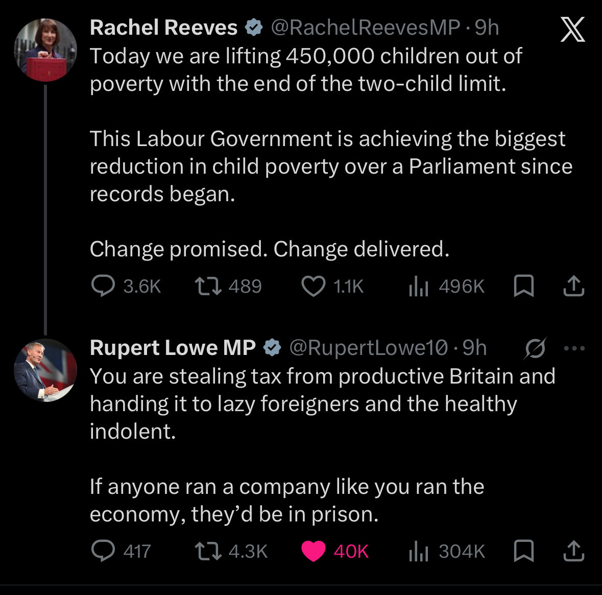 CheeG1405's tweet photo. @RupertLowe10 @RachelReevesMP Now that’s what you call a Rupert Ratio 😂

Sit down Reeves, let some who actually has a plan to get Britain back out of the 3rd world club! https://t.co/4ZPVnOkT4x