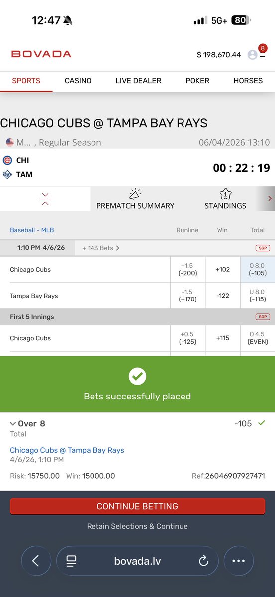 TweetyFades's tweet image. ⚾️ Cubs vs Rays | 1:10PM PST

⭐️15* Over 8 (-105)

Taillon’s performance on the road has been disappointing. His ERA has increased to 4.20, and he’s known for giving up long balls, allowing 24 home runs in 129.2 innings pitched last season. The Rays should target him early and