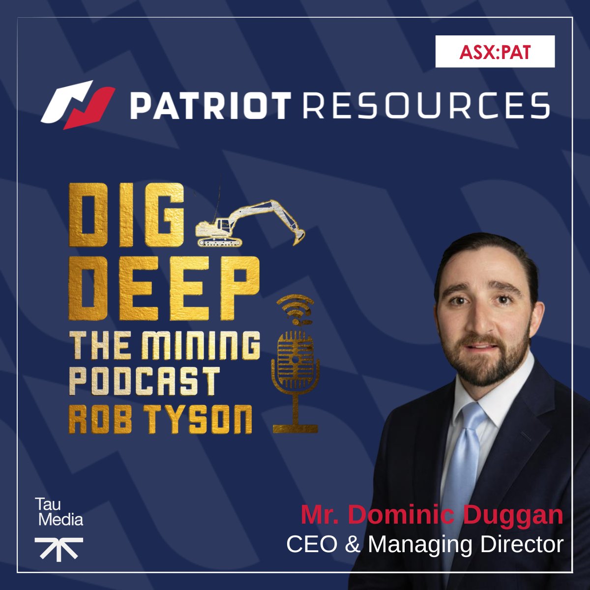 PAT_Resources's tweet photo. @PAT_Resources  (ASX: #PAT) is pleased to share a recent podcast featuring Managing Director &amp; CEO Dominic Duggan on @digdeep_mining with Rob Tyson.

A great discussion and overview of how Patriot is building the business.

Listen here: https://t.co/Dpam0CwjDr https://t.co/lWn1QG7MiH