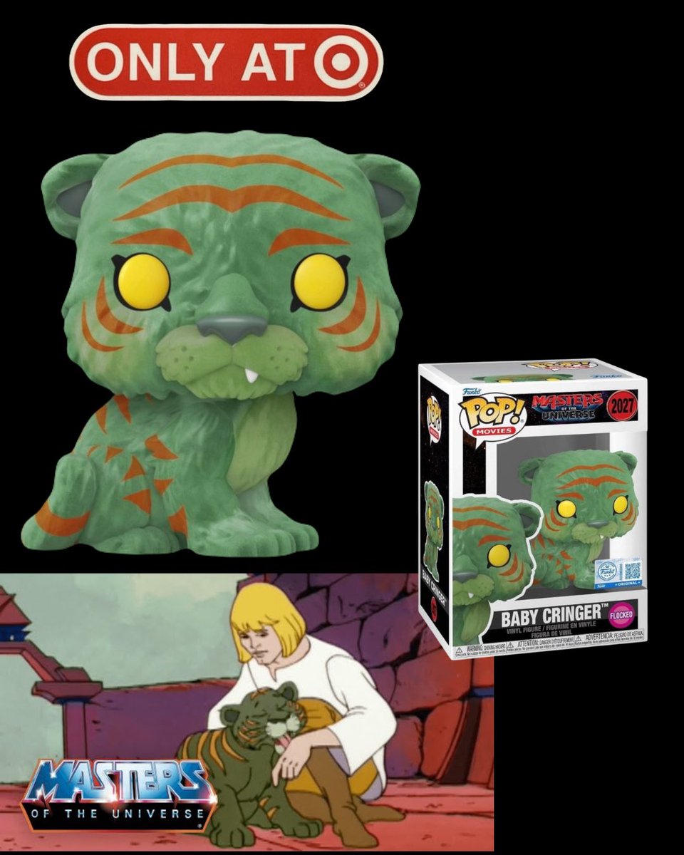 NiteLite123's tweet image. Pre-order Funko Target Exclusive Masters of the Universe Baby Cringer  #2027

Release date May, 30th 2026

mavely.app.link/GiRClQG771b

The movie is expected to release on June 5th. When Prince Adam becomes He-Man, Cringer turns into Battle Cat.

#MOTU #HeMan #BattleCat #Eternia #CGI