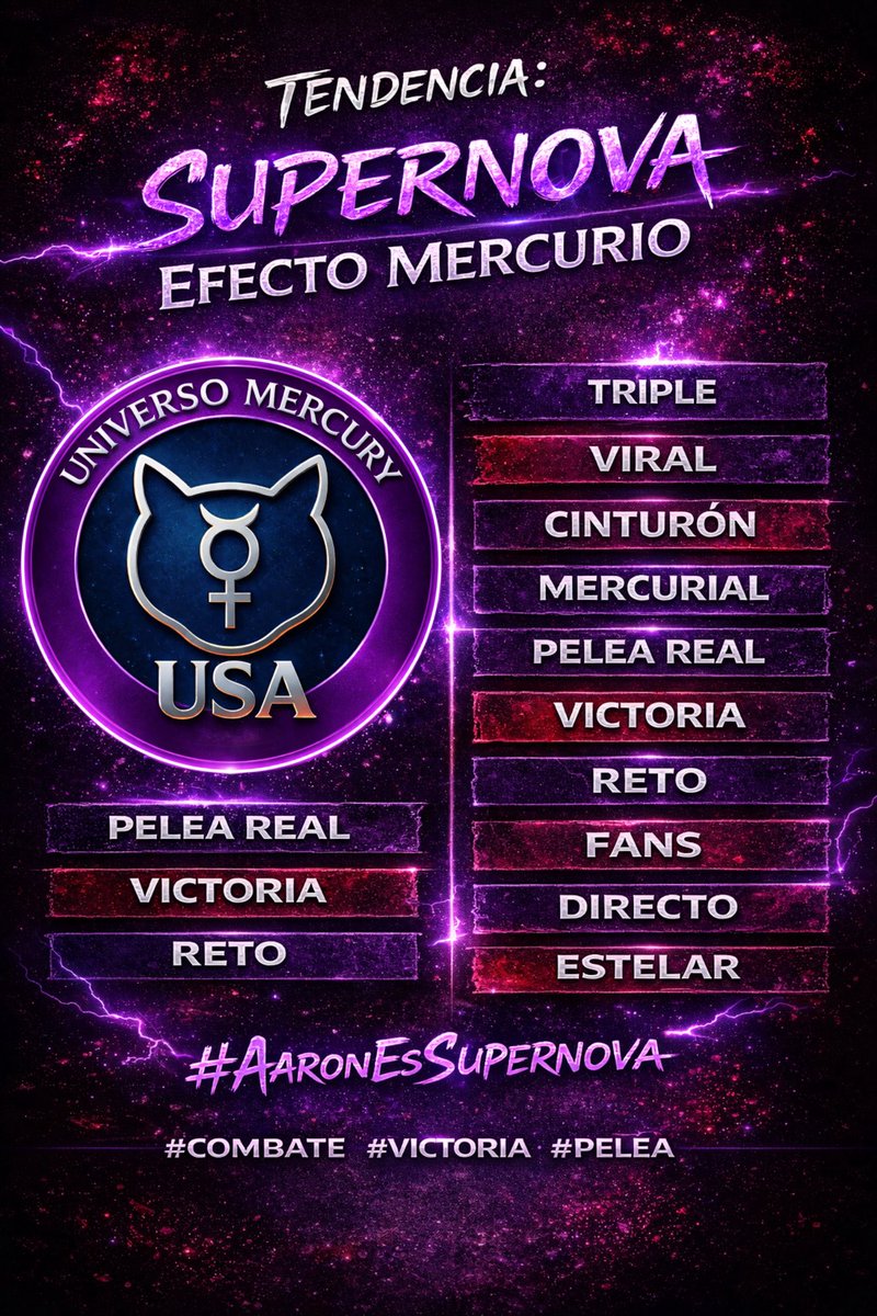 usa_mercury's tweet photo. Aquí no se juega aquí se gana🥊💜🔥
SUPERNOVA EFECTO MERCURIO 
#AaronEsSuperonova https://t.co/W4IU9IanIw