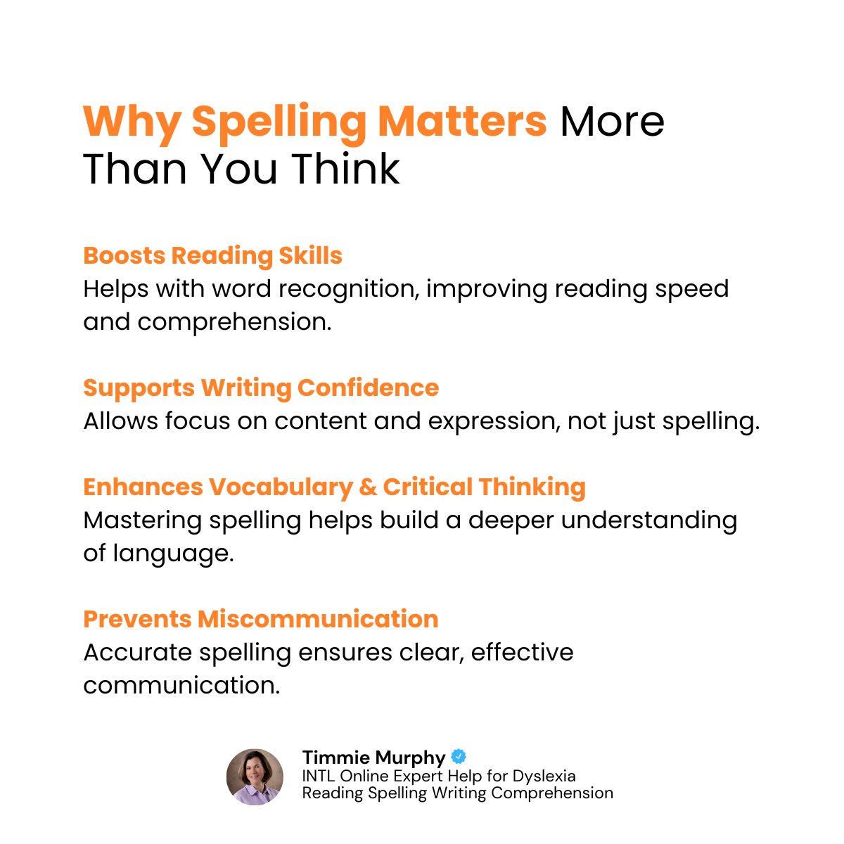 rwc4reading's tweet photo. Why does spelling matter more than you think?

Spelling  isn’t just about getting words right. It’s a foundational skill that  plays a huge role in literacy, cognitive growth, and communication.

Let’s give spelling the attention it deserves! Contact https://t.co/MnNeRDVSOn https://t.co/LZg5mNHiJ4