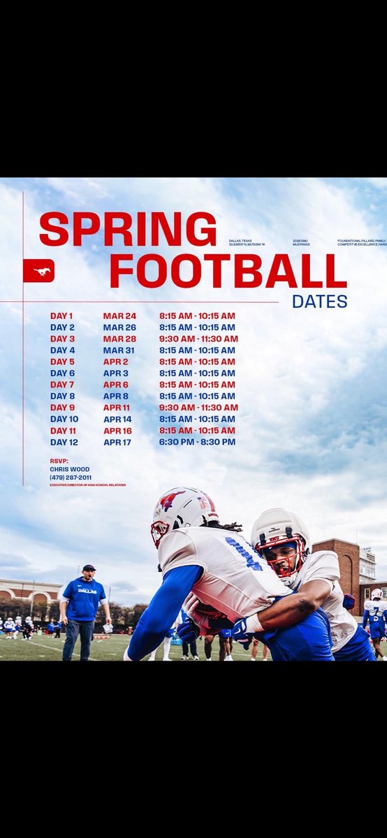 Thank you Coach <a href="/mrfootballwait/">Jeremiah Wait</a> for the invite to spring practice. Excited to come up and see the Triple D #PonyUpDallas
<a href="/coachburo/">Michael Buro</a> 
<a href="/CoachCho_/">Coach Cho McKnight</a> 
<a href="/CoachSchaefer_9/">Cameron Schaefer</a> 
<a href="/CPFBRecruiting/">College Park FB Recruiting</a>