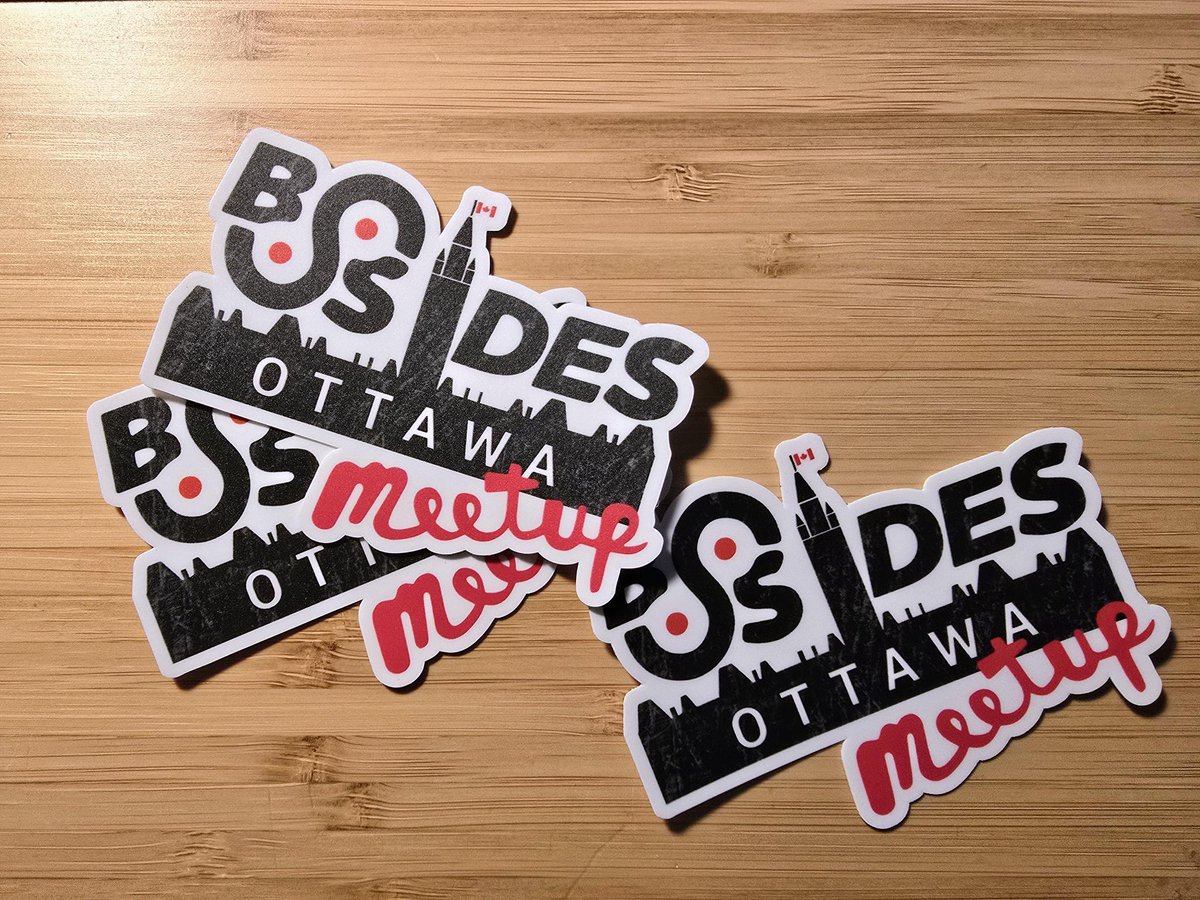 BsidesOttawa's tweet photo. Fresh stickers just landed 🔥

Join us April 15 for:
Offensive AI Threat Briefing &amp; CTF by Brad Edwards

Grab a sticker + free BSidesOttawa2025 t-shirt and get hands-on.

Register: https://t.co/C4PuzWZYGs

#BSidesOttawa #OffensiveAI #CTF #Cybersecurity https://t.co/l376HLHeEV
