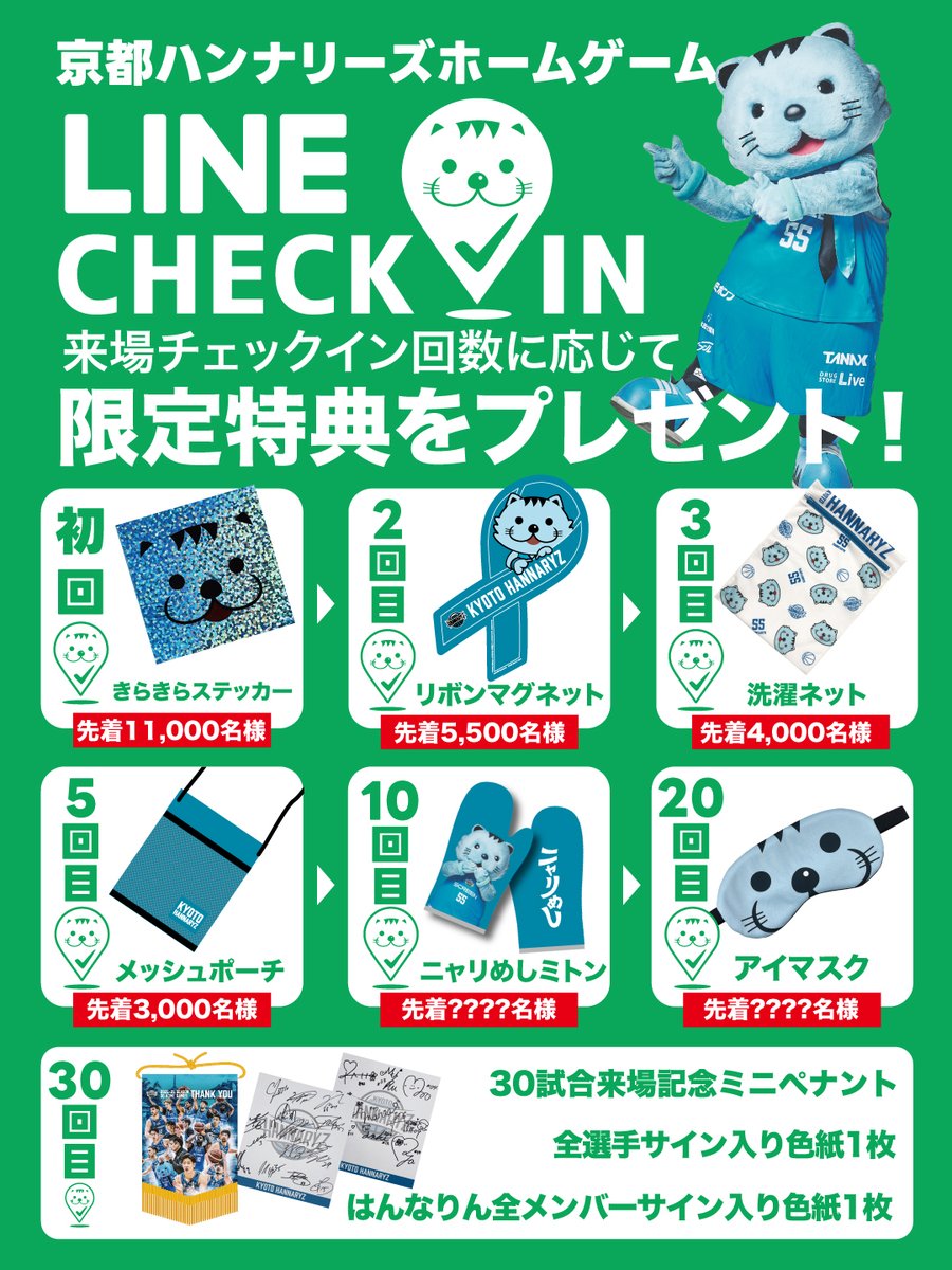 京都ハンナリーズのホームゲームでは、 QRコードを読み込むだけで来場