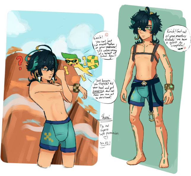 Shettipoo's tweet photo. #Kinich x botw AU has been rent free in my mind for weeks. I want to design more botw outfits for him. https://t.co/5ebKbx7Udk