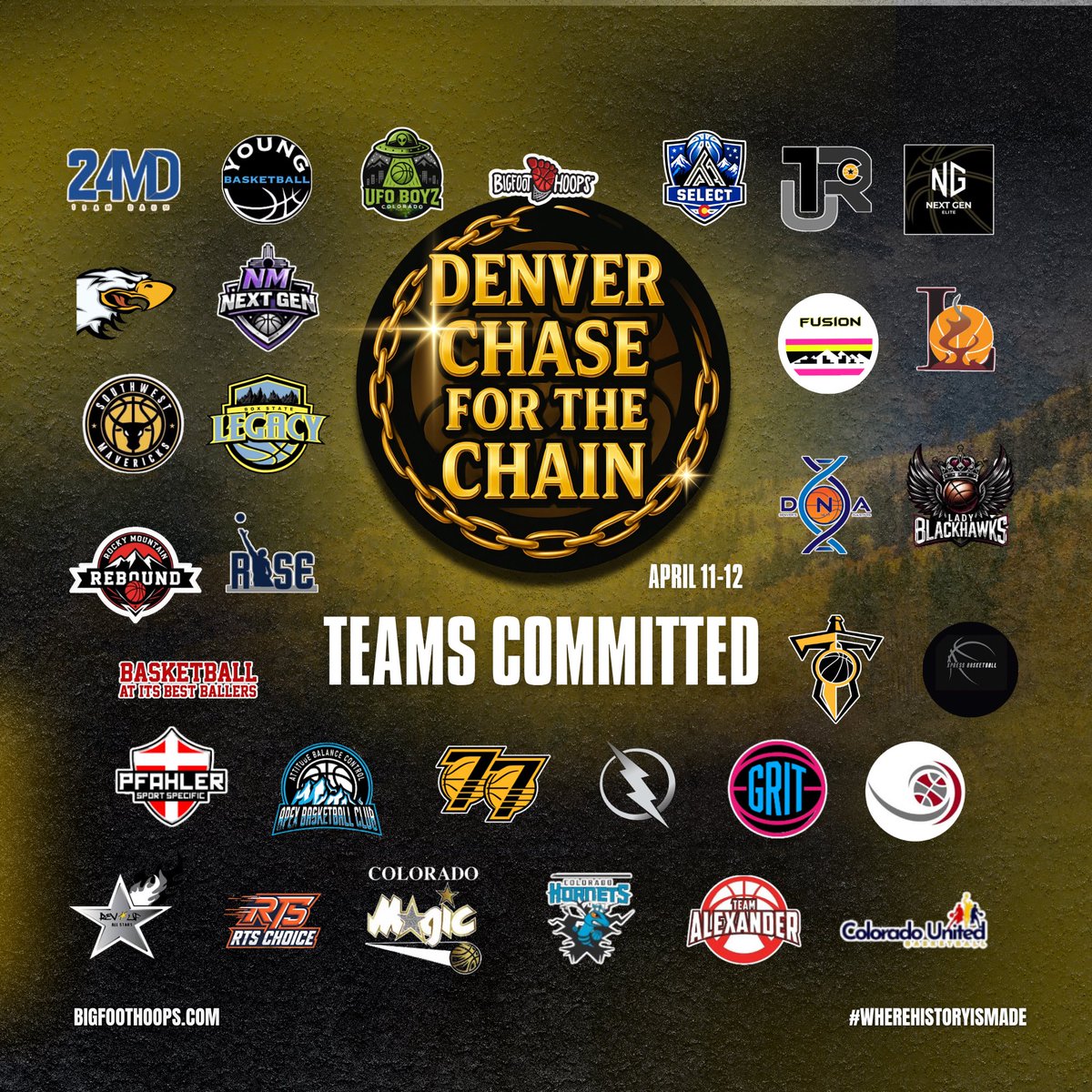 BigfootHoops's tweet image. Programs Committed | Chase For The Chain ⛓️‍💥…👀
Still time to register ! April 11-12 ‼️
•

•

#bigfoothoops #wherehistoryismade #bball #denver #hoops @aog_events