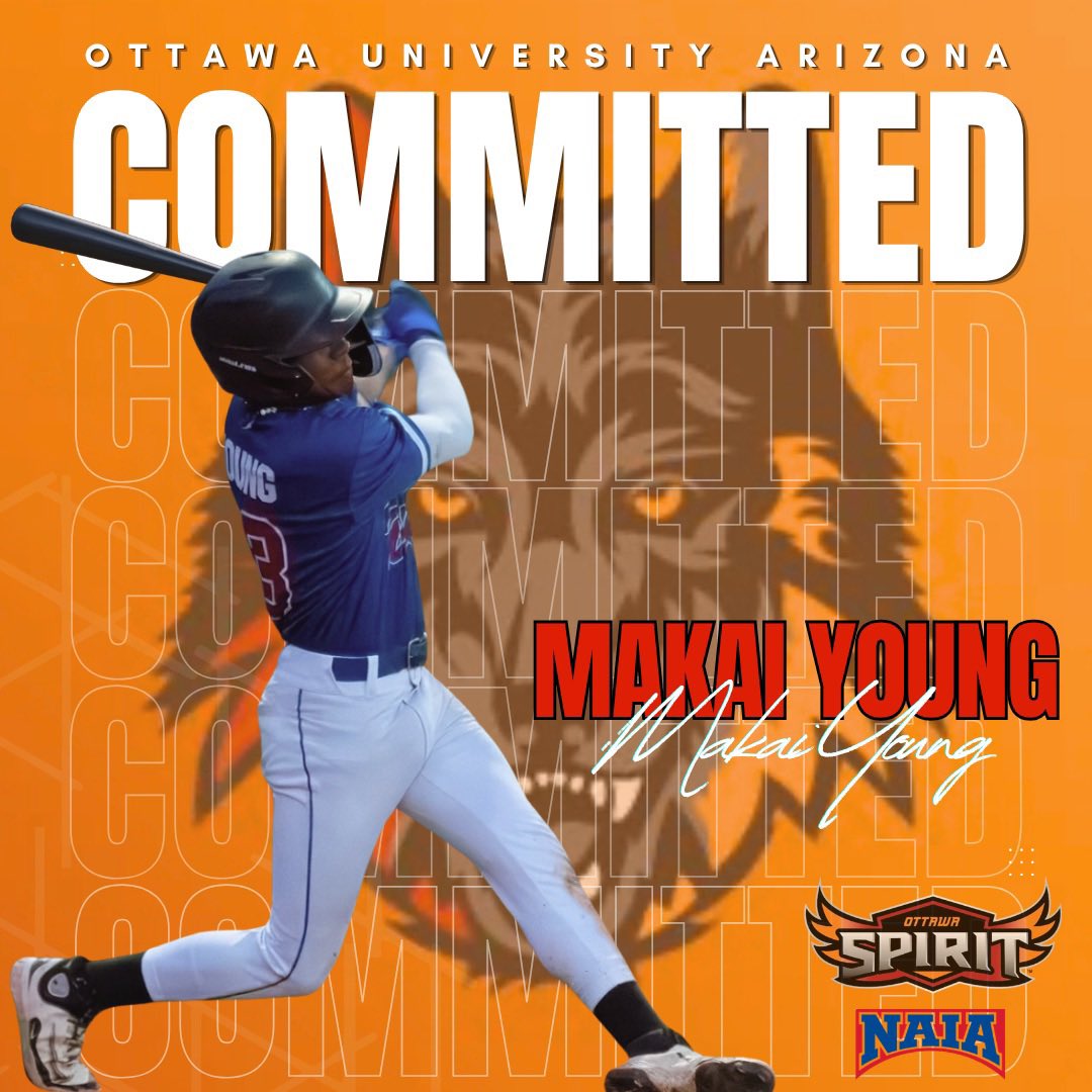 MakaiYBaseball's tweet photo. I am extremely excited to announce that I will be continuing my academic and athletic career at @OUAZBaseball. Grateful for my family, friends and coaches for their support on this journey. Thank you Coaches @JeffFallon4
@TimMontez
@Tanner_Wickham_ for this opportunity #GoSpirit https://t.co/wSQiaIjkyh
