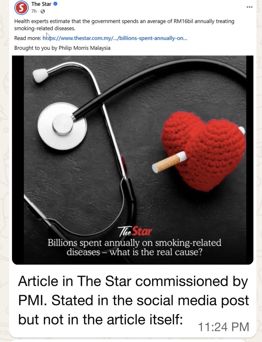 SmokeFreeMY's tweet photo. @FctcMalaysia Peruntukan Bahagian III yang melarang Pengiklanan, Promosi Dan Tajaan Akta852 harus dikuatkuasakan dgn tegas ke atas syarikat tembakau/vape &amp; media yang menggangu dasar kesihatan awam. @mycontentforum @MCMC_RASMI @KKMPutrajaya @DrDzul @fahmi_fadzil @GobindSinghDeo https://t.co/5RNCRhXJNQ