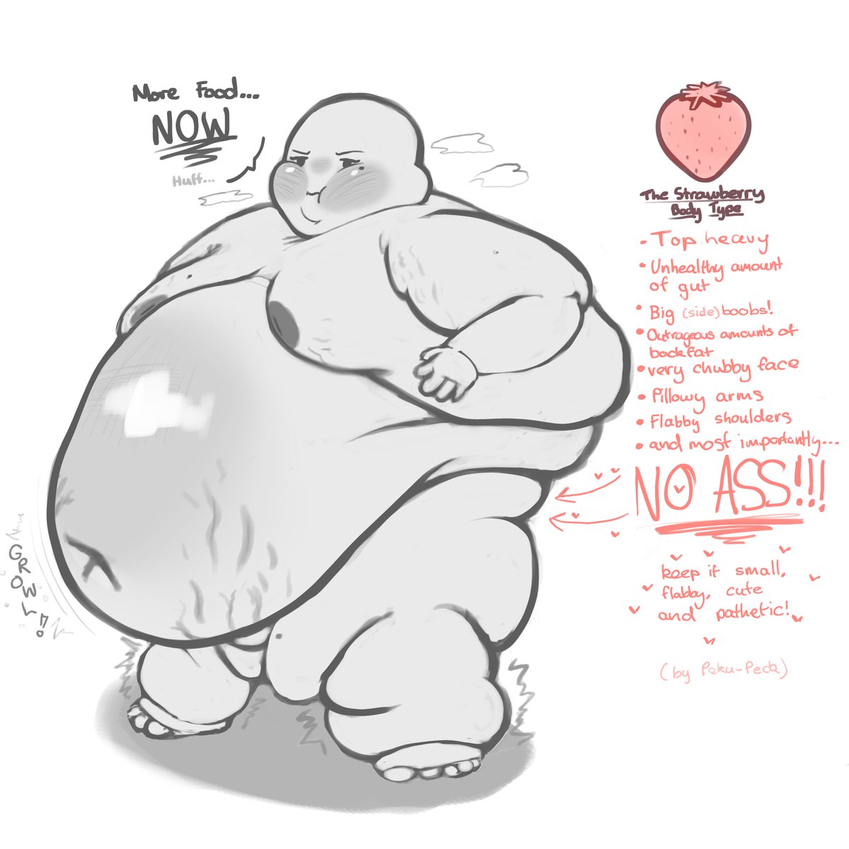 Peku_Peck's tweet photo. A body type that I think needs more representation in fat art is Top-heavy shapes! 🍓

I'm calling it the strawberry I think its a very cute shape and it is extremely underrated! :3 🍓 https://t.co/RWHEc2AO17