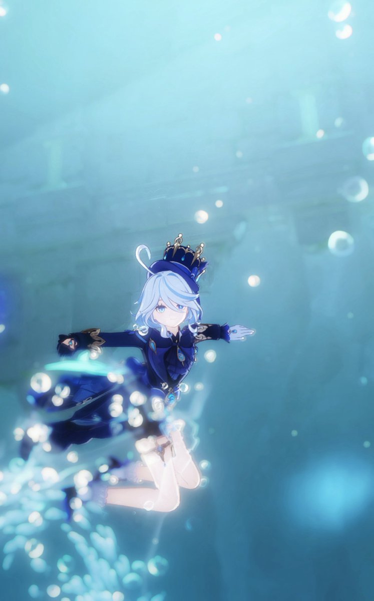 「 水泡が真珠のように輝いて 」
#原神写真部 #GenshinImpact 
#フリーナ #Furina