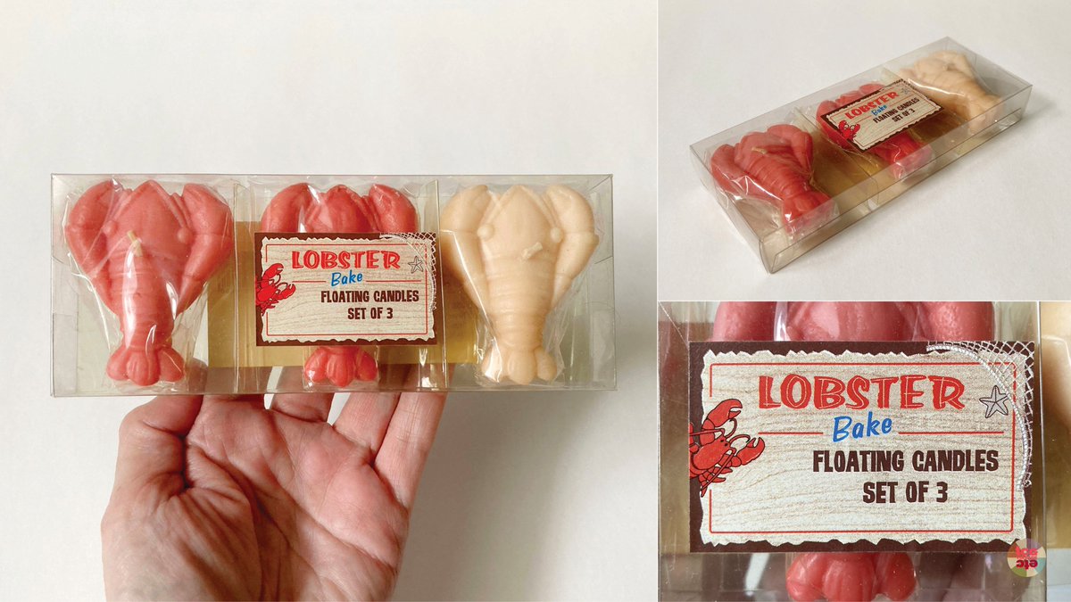 TheCuriousG's tweet image. Fun #vintage #Lobster Bake floating #candles set etsy.me/4vdM20f add a touch of whimsy &amp;amp; color to a #party #bbq or #homedecor. Three candles come in soft shades of red/pink. Great vintage label #design too. Cool #retro style #party #decor. #stylists #props #etsyvintage