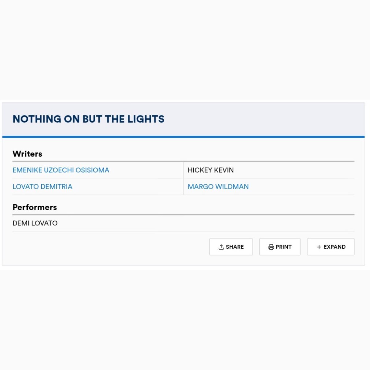 A song titled ‘Nothing On But The Lights’ was registered today with MNEK and Margo Xs (producers from the album ‘Midnight Sun’) credited as co-writers alongside Zhone and Demi Lovato. 👀 

– MNEK and Margo did not work with Demi on the standard version of the album ‘It’s Not That