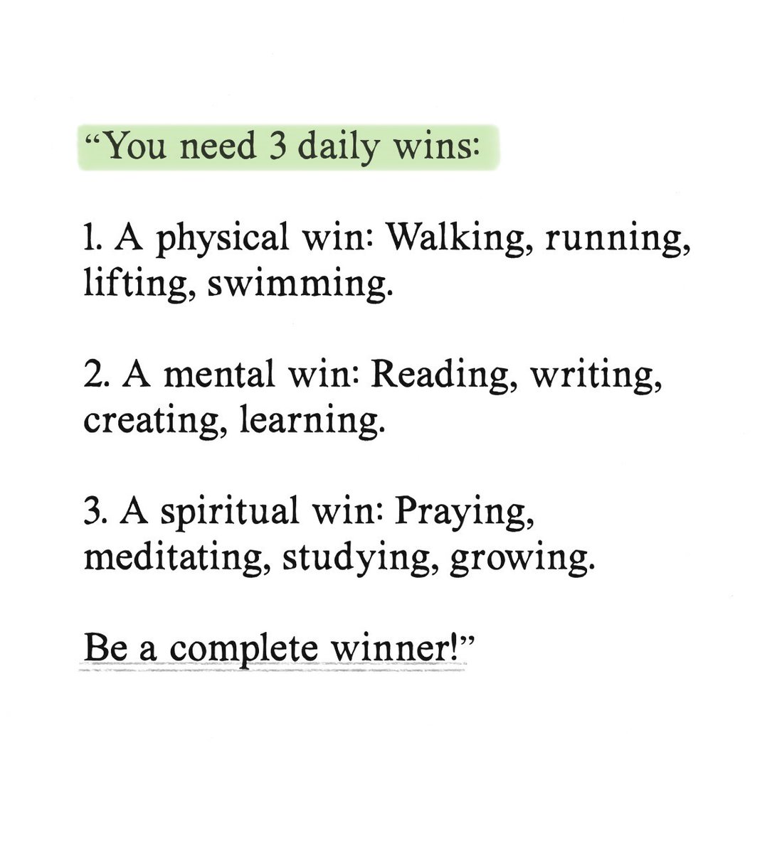 You need 3 daily wins: