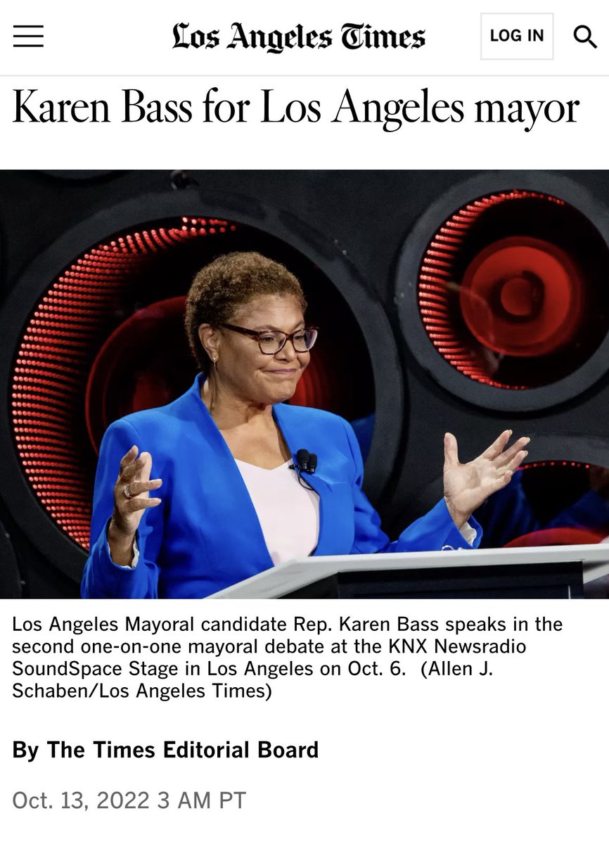 JCBliss's tweet image. Dear @latimes: Remember when you endorsed @KarenBassLA for mayor? Ever reflect on her inability to tackle the crises plaguing #LosAngeles -- like homelessness? When you publish stories about LA's deadly wildfires, do you feel any regret? 
#Shame