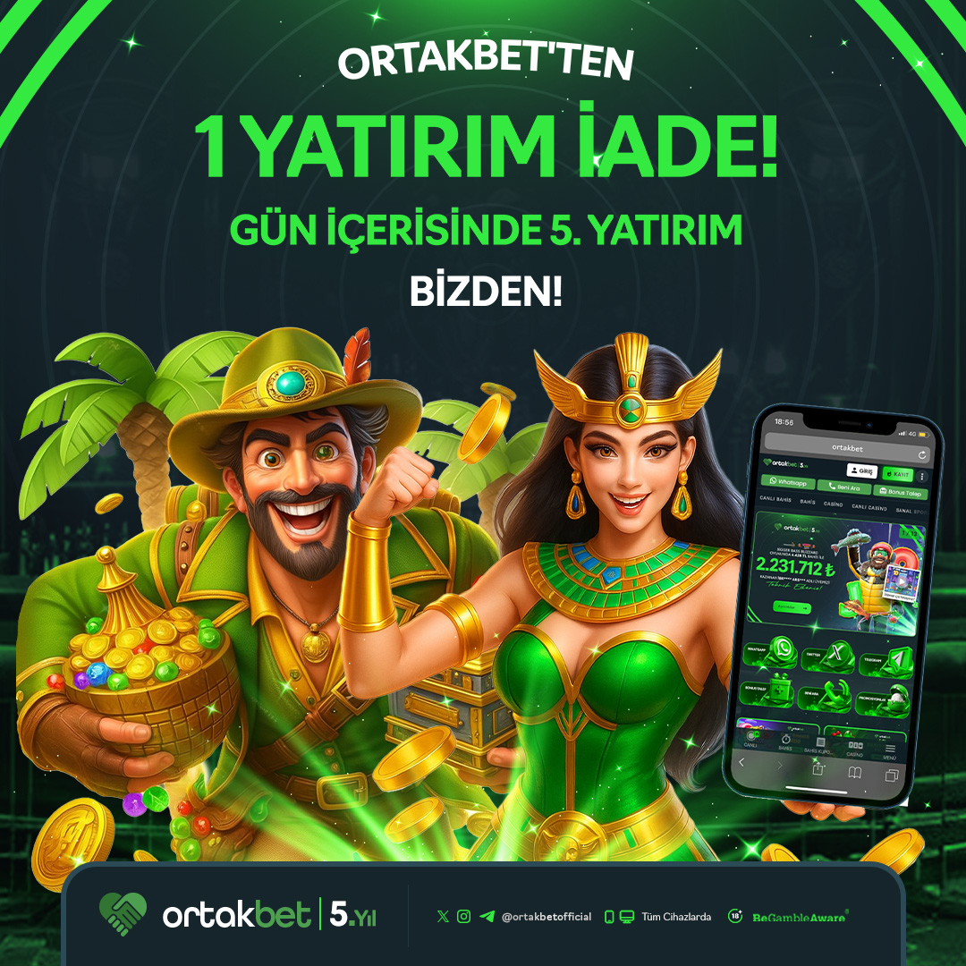 🎁 ORTAKBET’TEN JEST VAR!
Gün içerisinde yaptığın 5. yatırım bizden! 💸
Şansınla kazancın, yatırımla iaden birlikte gelsin!

💰 Sadece OrtakBet’e özel
🚀 Anında yatırım – anında kazanç
🎉 Her gün yüzlerce kazanan
🔗 Detaylar: ortakbet.xyz/giris