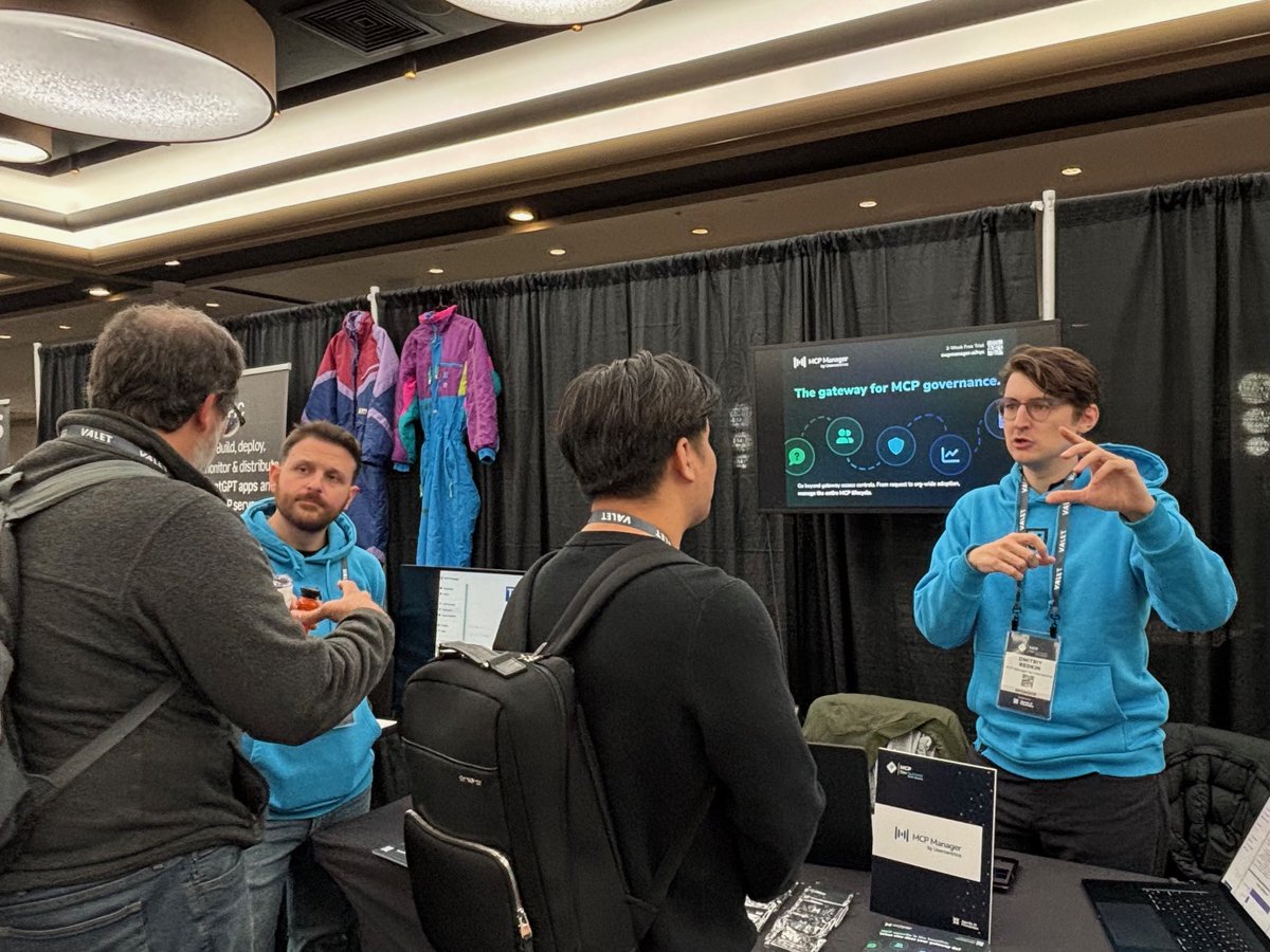 MCPManagerAI's tweet photo. #mcpdevsummit is a wrap! 

We spoke on stage about MCP deployment best practices AND spent two days at the booth talking with teams that are scaling MCP in production. 

The conversations around security, governance, and agent auth were exactly why we built our platform. 🙌

#mcp https://t.co/os3H649eKx