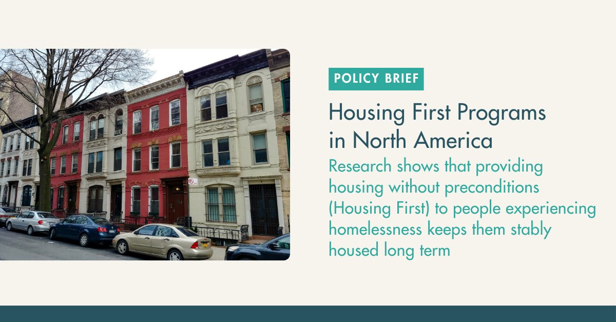 JPAL_NA's tweet image. Let’s talk Housing First 🏠 
Our @JPAL brief reviews the literature on several #RCTs to unpack the impact of Housing First programs on housing stability, criminal legal involvement, health, employment, &amp;amp; general findings on cost-effectiveness 💰
Read more: povertyactionlab.org/publication/po…