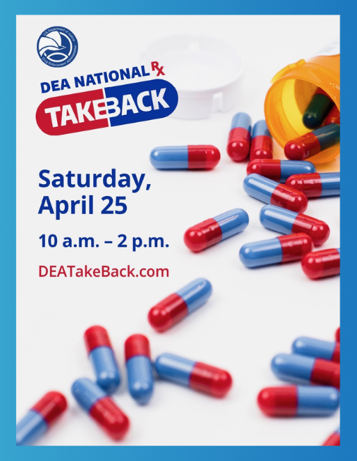 DEALOSANGELES's tweet photo. Save the date. #TakeBackDay is April 25! This free event is a fast &amp; simple way to make your community safe. Reduce the risk of prescription meds getting lost, stolen or misused. Clean them out and take them back for #safedisposal. https://t.co/lbDAzMF5rV @TheJusticeDept @DEAHQ https://t.co/1bS1Ipskcs