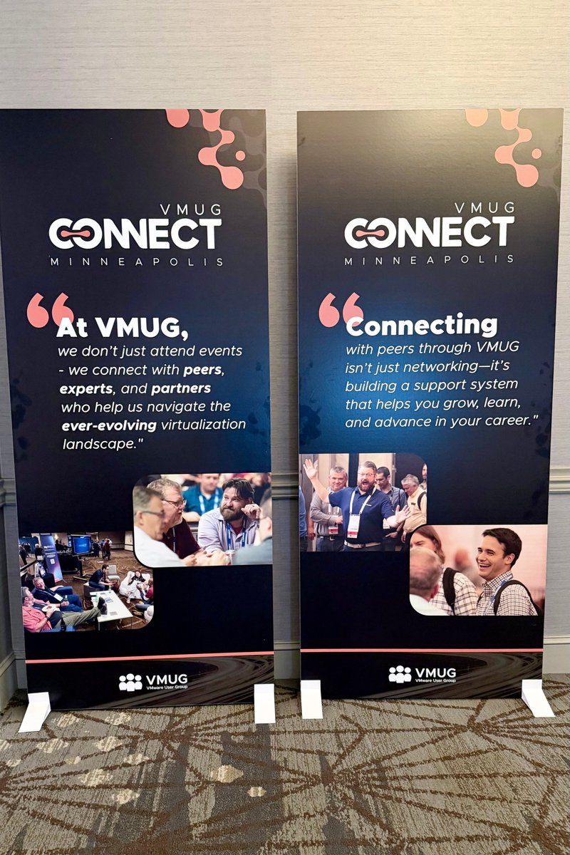 dalehassinger's tweet image. A lot is already in motion as VMUG Connect Minneapolis gets underway for the next three days. If you’ve got a little FOMO, there’s still time to make it here. 👍

connect.vmug.com/minneapolis/20…

#VMUG #vCommunity #vExpert #HOL #VMware