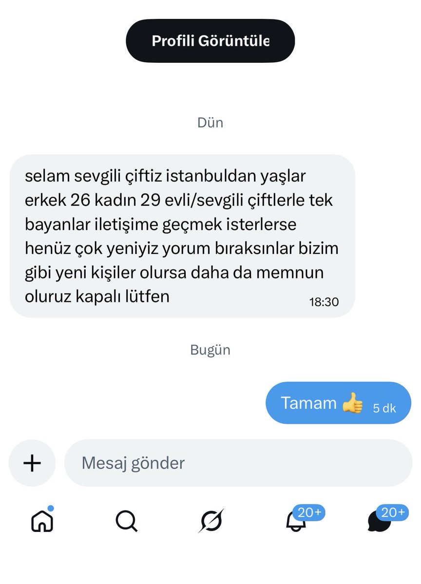 Çift bulma ve İtiraf tweet media