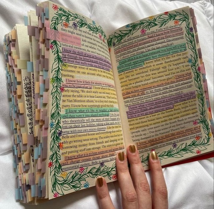 this book can't really be that good for someone to annotate the entire book and highlight every single line with different colors 😭