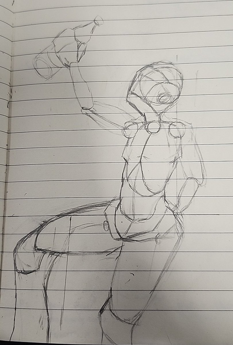 <Been studying anatomy(?) inbetween working on stream assets and I think ive been improving? Still looks jank but I think im getting somewhere>