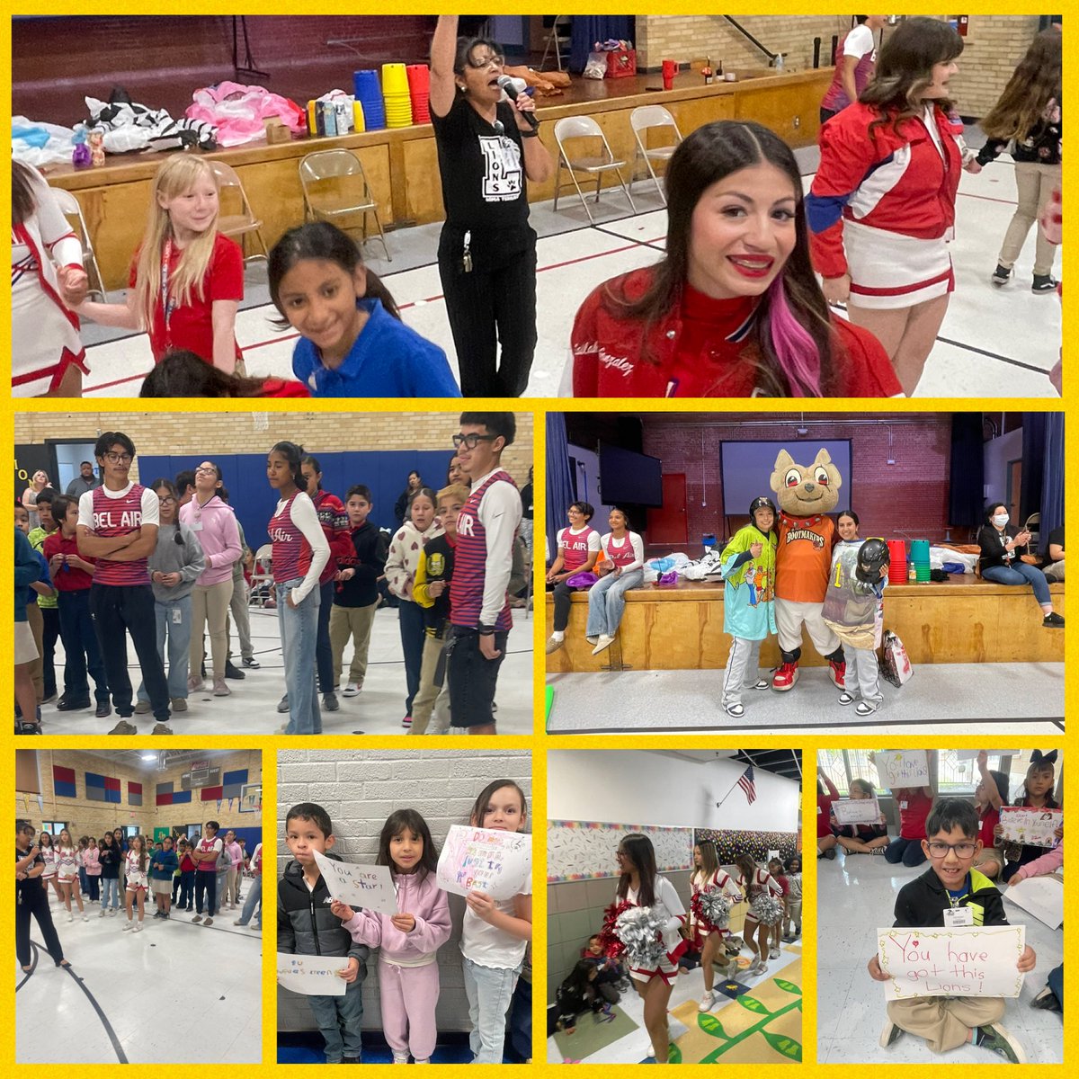 LomaTerraceES's tweet photo. 🎉🔥Our STAAR Pep Rally was absolutely spectacular! Massive thanks to everyone who showed up and brought the energy — especially @BelAirHigh Cheer Squad &amp; Track Team for their amazing support, &amp; Chico from the @epchihuahuas  for making our Lions’ day even brighter! 🐾@YsletaISD https://t.co/HalXrL2uEU