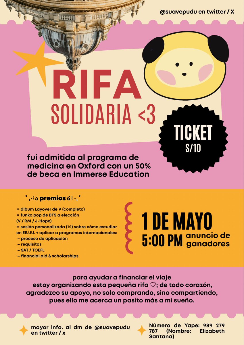 suavepudu's tweet photo. — póster oficial de la rifa <3 https://t.co/zLuPmrJiJg