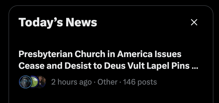 Deus Vult Lapel Pins ⁜ 🌲 ☧ ⚔️ ☩ tweet media