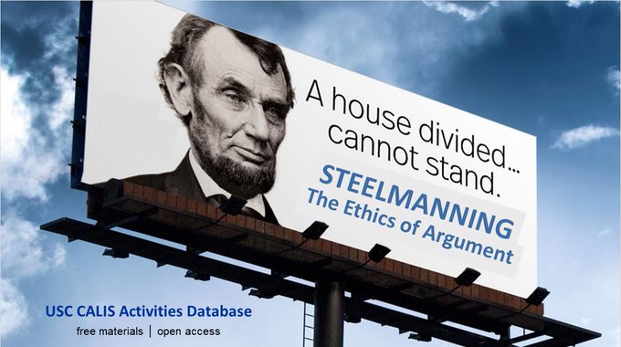 Skills for democracy? Balance competing values: Deliberation v Debate │ Argument v Persuasion │ Logic &amp; Evidence │ Reason &amp; Respect │
Free PPT: uscdornsife.usc.edu/dept/calis/Sel… 
#sschat #engchat #engsschat #hsgovchat #historyteacher #socialstudies #sschatreads