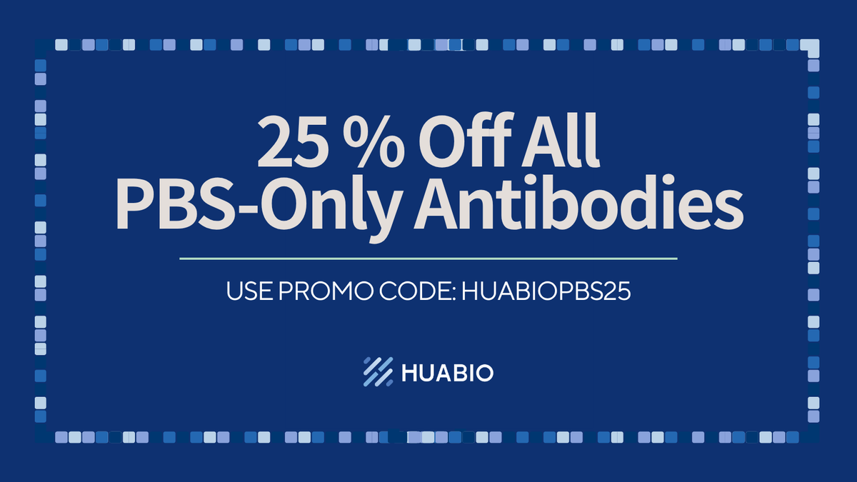 HuabioResearch's tweet photo. New promotion just dropped: 25% off our PBS-only antibodies 🧪
Designed for consistency and performance in your assays, now at a lower cost.
Use code HuabioPBS25 at checkout to redeem.
#antibodies #lifescience #research #labtools #phdlife https://t.co/9aTseKSD53