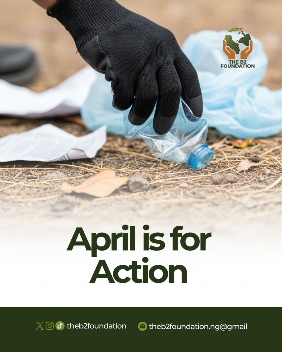 theb2foundation's tweet photo. We've talked. We've learned. Now it's time to act.
This month,we're moving from
awareness to real, visible change.
Cleaner communities start with action.
#TheB2Foundation #CleanNigeria #TakeAction #April2026 https://t.co/5uMdC08mLG