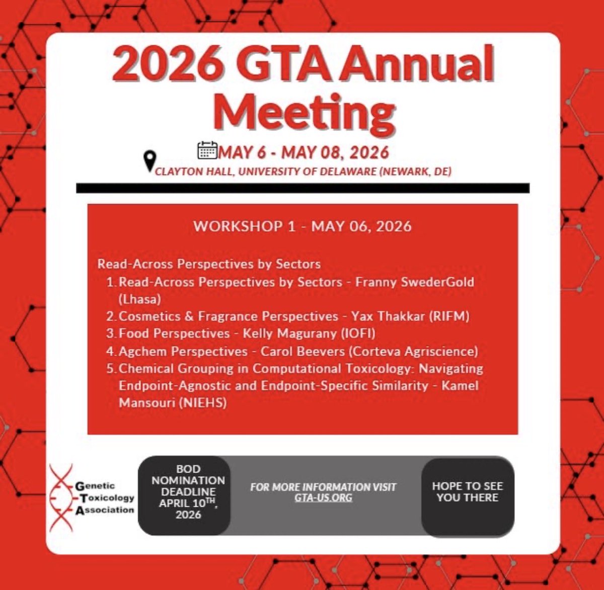 Genetic Toxicology Association (GTA) tweet media