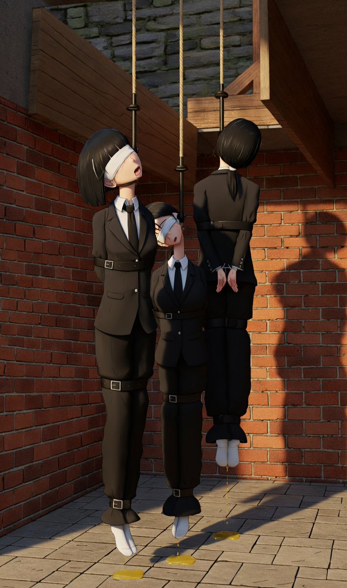 GeorgeOr_Well's tweet image. #hanging #絞首刑 #首吊り #首折り 
A old arts remake. Colorful manga or illustration. Which style U like?
Story: 3 Yakuza girls was executed by hanging because they murder  all members of the enemy gang by firearm and katana at foreign country.