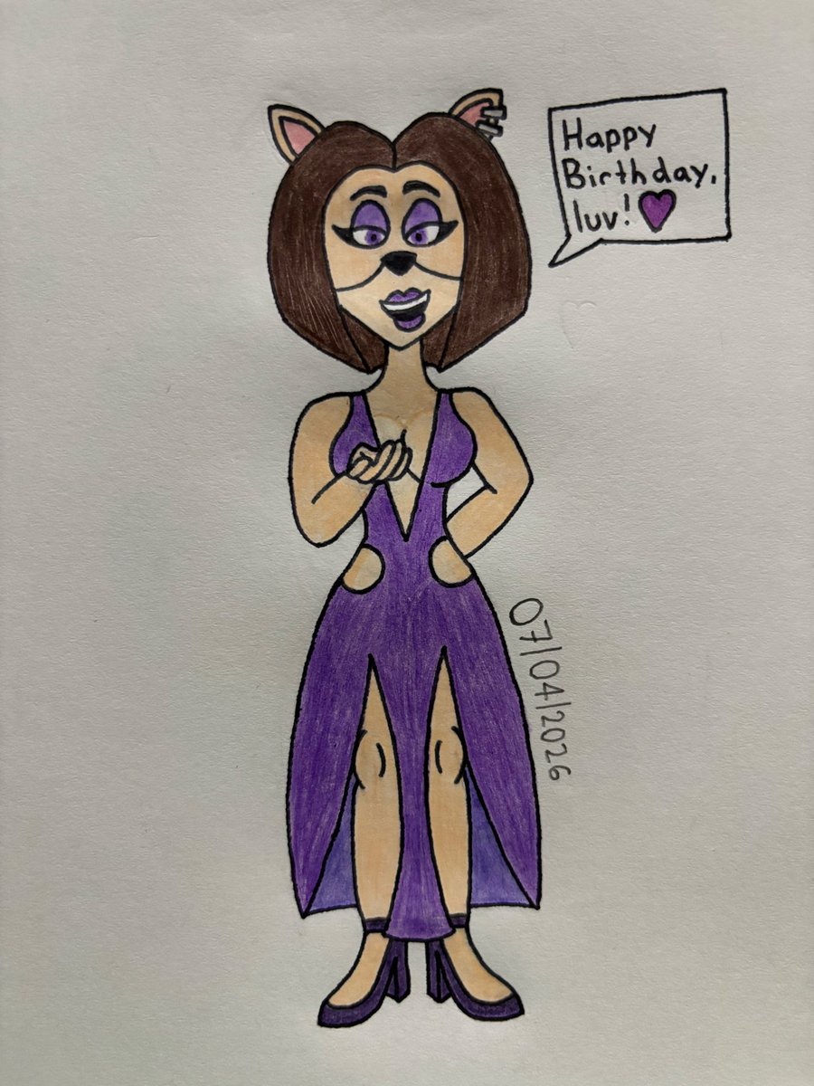 pigfarm808's tweet photo. The ever-gorgeous Liz Bandicoot wears a lovely purple dress and holds her hand out for my 23rd birthday today! 💜💚🎂🥰

#CrashBandicoot #LizBandicoot #NitroSquad #Fanart #CrashBandicootFanart https://t.co/rH7T9yEvnJ