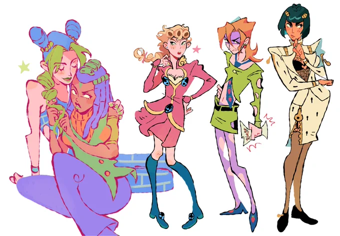 #jjba sketch dump and its all pretty girls