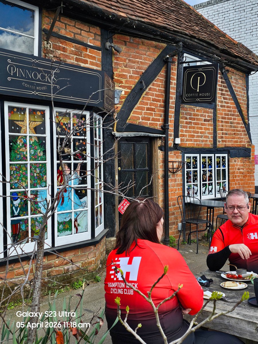 HamptonCycling's tweet photo. 05/04/26 HWCC to Ripley. Easter Sunday meant that our original destination was closed, so we headed to an old favourite, @pinnockscoffee in Ripley.

If you wish to join our future rides, please visit https://t.co/QkGw2nIYkN https://t.co/TRKpysywPn