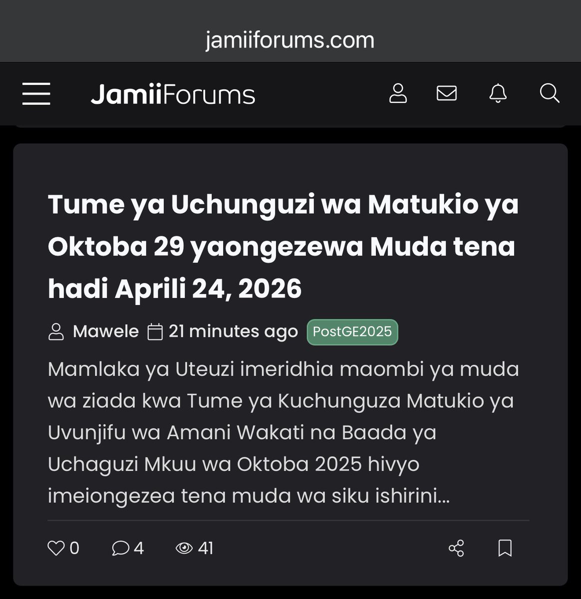 JamiiForums's tweet image. Aprili 7, 2026: Moja kati ya mijadala mingi inayoendelea ndani ya JamiiForums.com usiku huu📌📌

Fuatilia zaidi mjadala jamii.app/TumeUchunguziA…

#JamiiForums #Governance